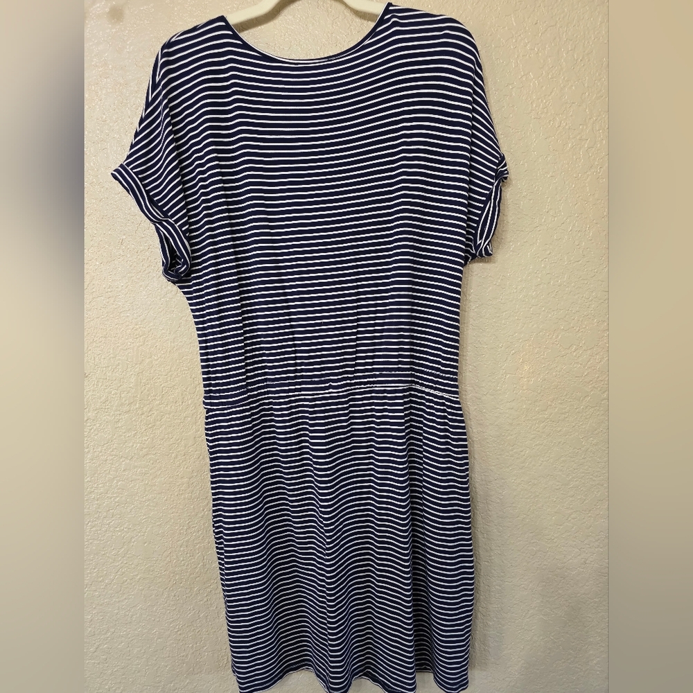 🔸️5 FOR $25 Hilary Radley Black and White Striped Midi Dress - Picture 8 of 8